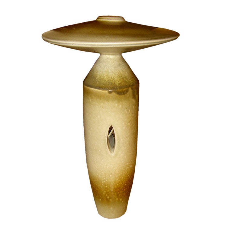 Japanese Buff Terracotta studio pottery sculpture great form