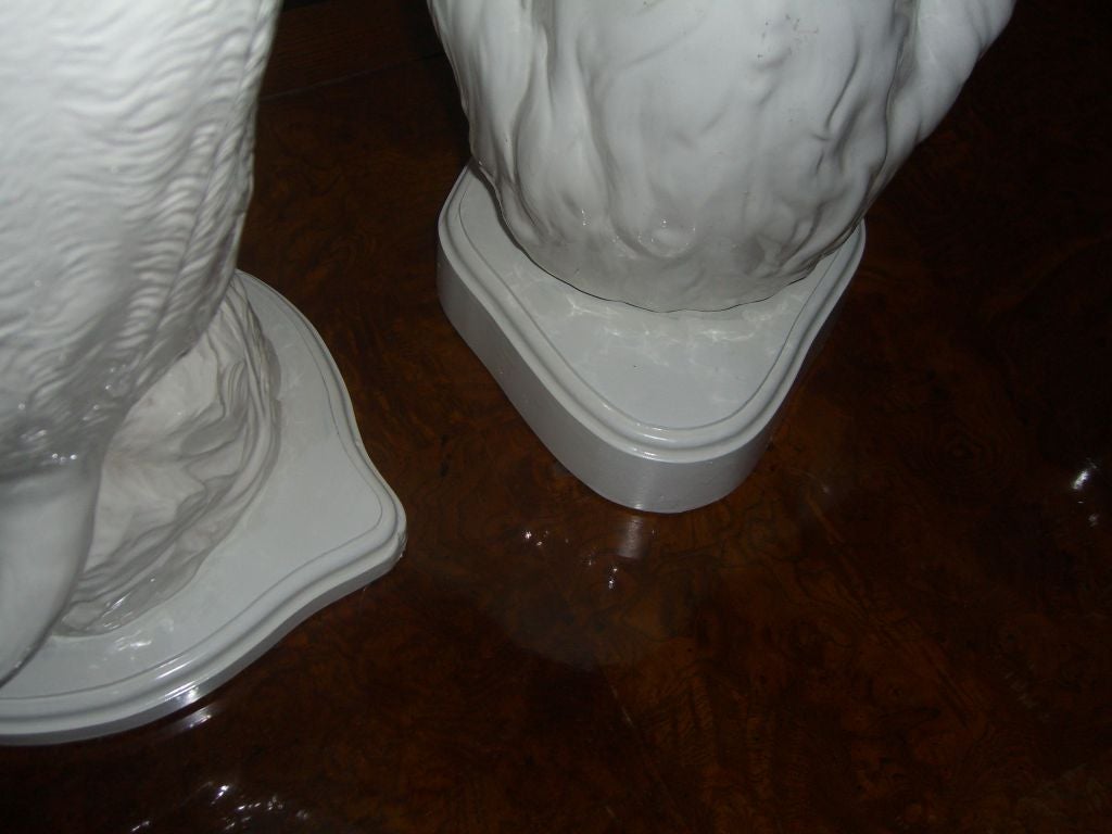 Great pair of large Tin Glazed Majolica Monkeys 3