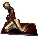 Cubist Female figural bronze nude by Bunny Adelman