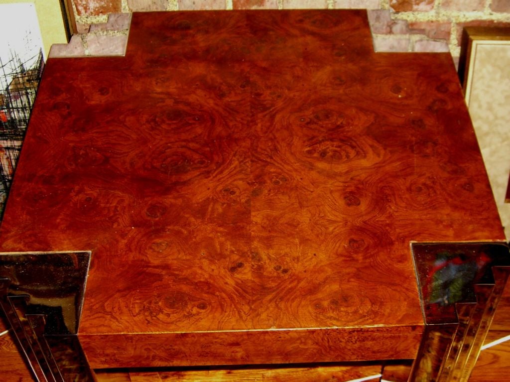 Milo Baughman for Thayer Coggin Burlwood and Chrome table