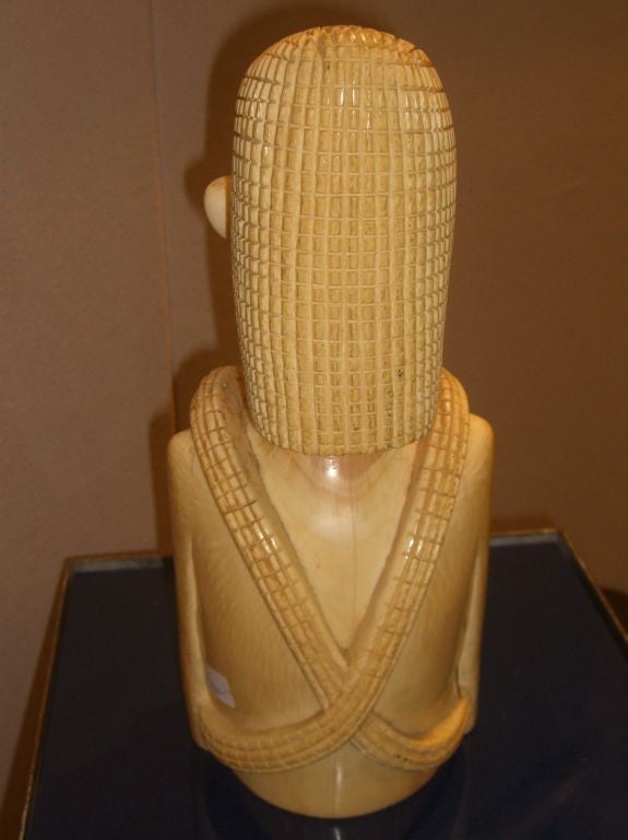 20th Century Large Ivory Bust carving ca 1900-1920 from Congo Zaire