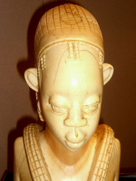 Large Ivory Bust carving ca 1900-1920 from Congo Zaire 2