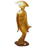 1939 World's Fair Japanese Pav Bronze Patinated Iron Souvenir