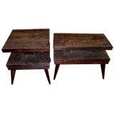 Limed oak pair of Modern Age end tables refinished