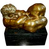 Great Bronze sculpture nude woman signed Bas 80 5/9.