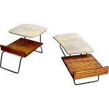 California style set of 2 Bamboo and iron tables
