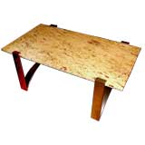 Chromed steel and granite coffee table probably Pace Collection