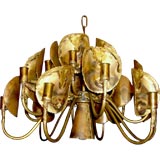 Brutalist chandelier attributed to Harry Weese