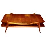 Retro Grasshopper shaped coffee table brass clad feet attr Ico Parisi