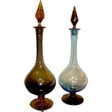 Pair of early 20th century Venetian Glass bottle w/ stoppers
