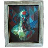 Cubist self portrait by important American artist Earl Kerkam