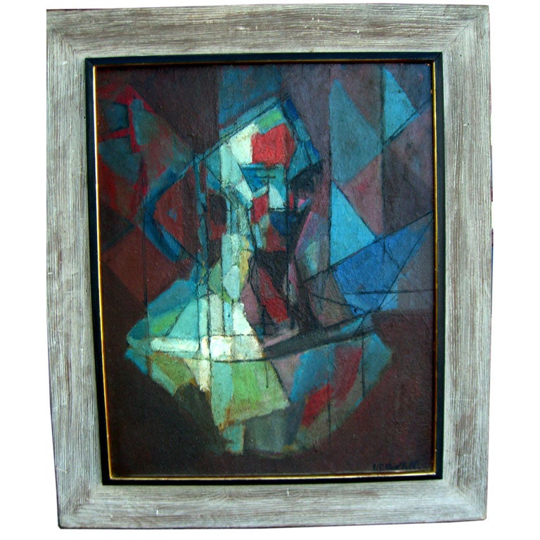 Cubist self portrait by important American artist Earl Kerkam