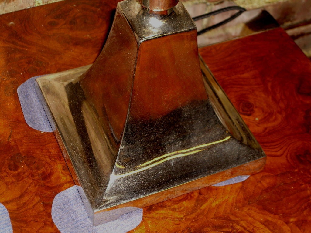 Mid-20th Century Colonial Premier Chrome Plated cubist lamps Viktor Schreckengost