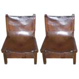 Pair of Leather Campaign Chairs