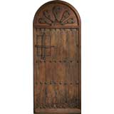 Portera - 18th C. Arched Antique Spanish Door w/Clavos & Portal