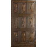 Portera-18th C. Antique Oak Spanish Door w/Carved Diamond Panels
