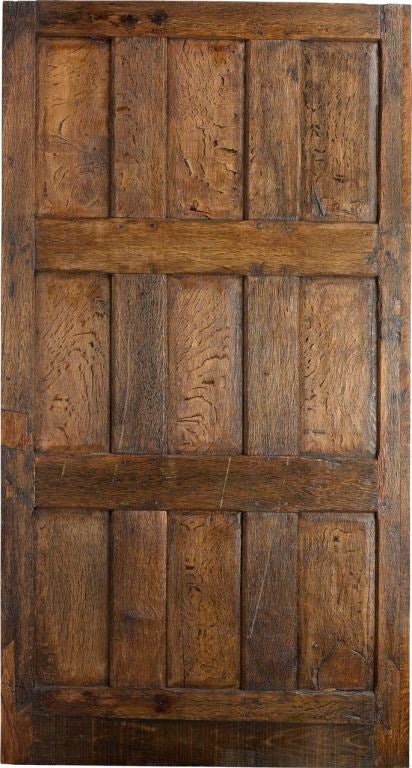 Portera-18th C. Antique Oak Spanish Door w/Carved Diamond Panels