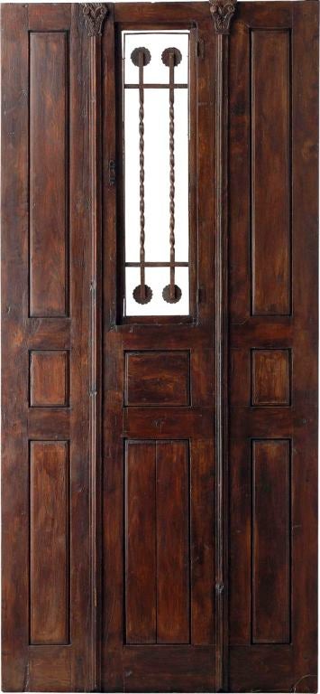 Portera - 18th C. Antique Spanish Door w/Portal, Ironwork & Door