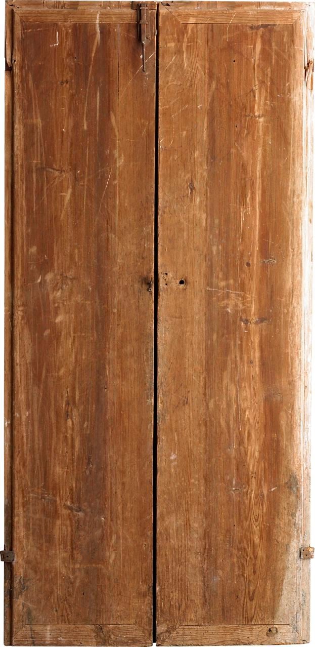 Portera - Pair of 17th C. Antique Sacristy Doors with Angels