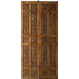 Portera-20thC. Vintage Spanish Double Doors w/ Engraved Settings