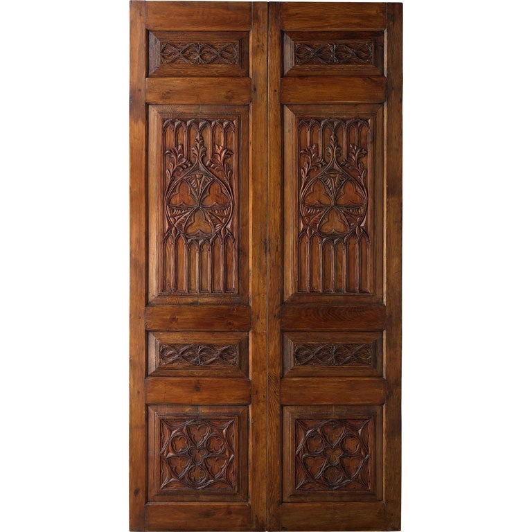 Portera - Pair of 18th C. Antique Spanish Gothic Doors For Sale
