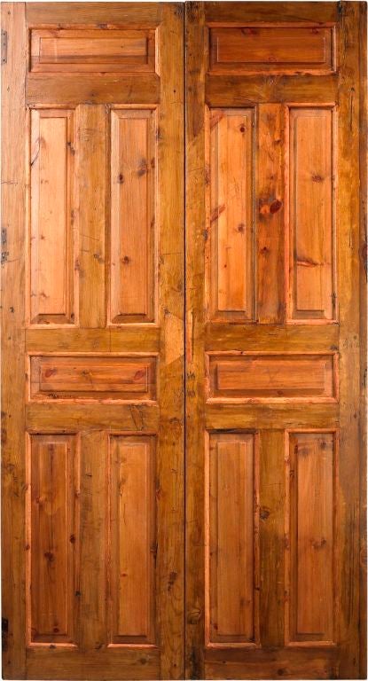 Portera-19th C. Antique Spanish Double Door With Carved Settings