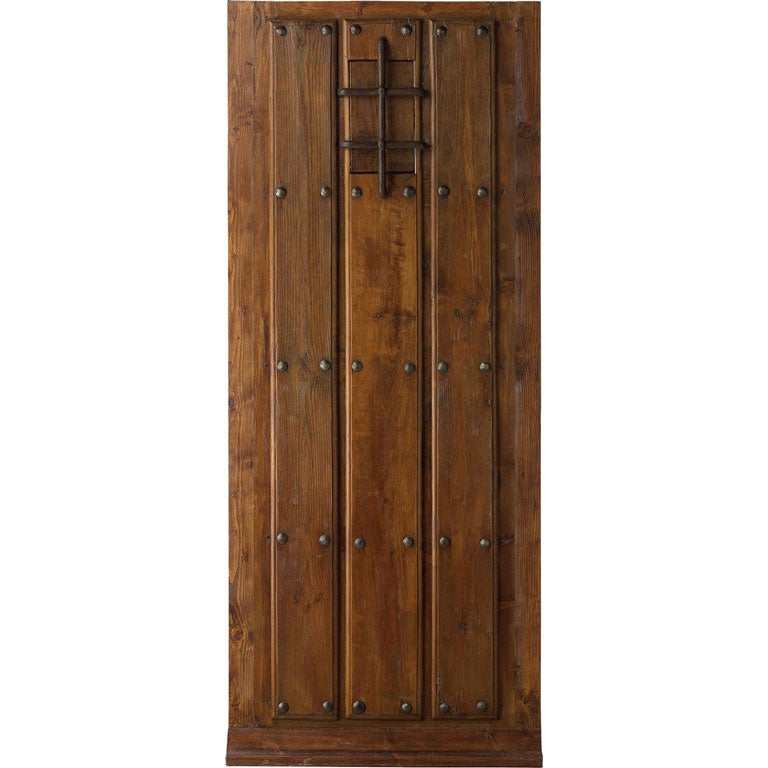 Portera -18th C. Antique Spanish Entry Door w/ Clavos and Portal For Sale