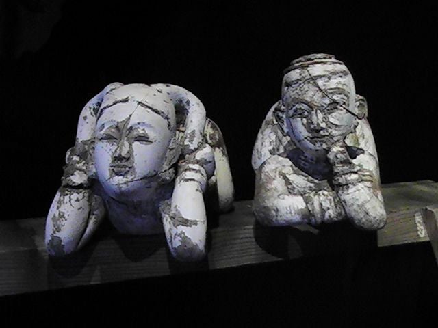 Teak (2) pair of spirit figurines
