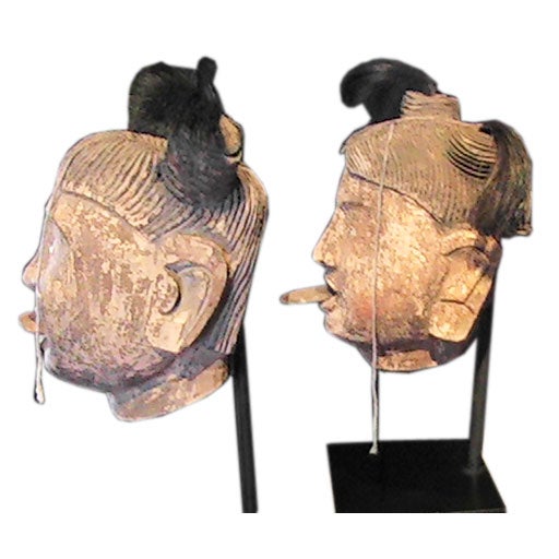 (2) pair of marionette puppet heads