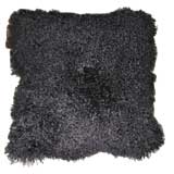 pair (2) of black mongolian sheep pillows