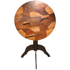 Tilt-Top Japanese Table with Mixed Woods