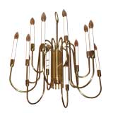 Brass Twelve  Light Chandelier by  Lightolier