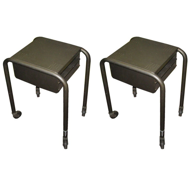 American Pair of Machine Age Side Tables For Sale