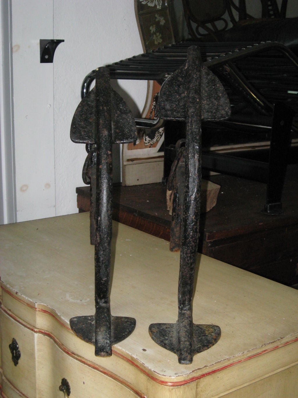 Pair of Anchor Andirons