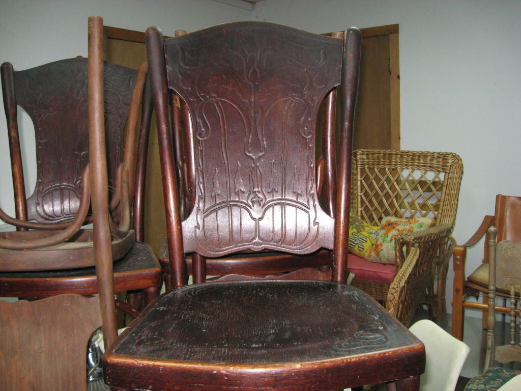 Sechs österreichische Bugholzstühle:: signiert J.J.Kohn/Thonet (19. Jahrhundert) im Angebot