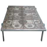 Signed Danish Tile and Chrome Coffee Table