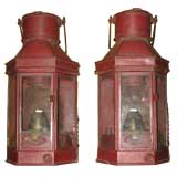 Antique Pair  of Lanterns made into Wall Sconces