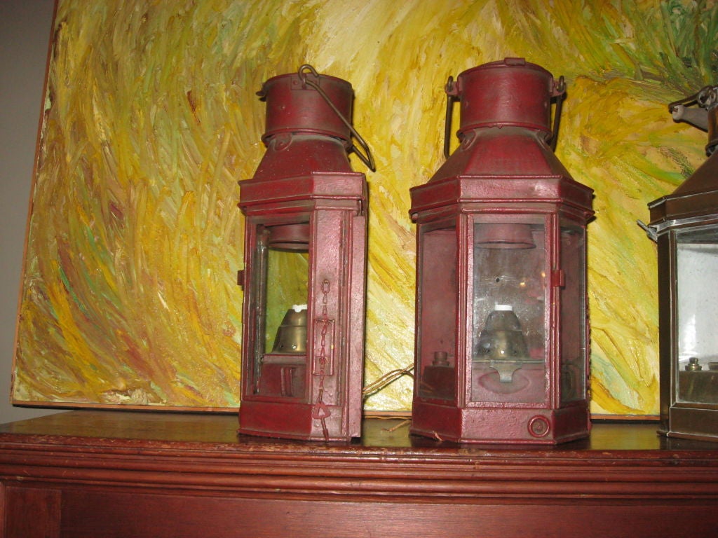 Pair  of Lanterns made into Wall Sconces