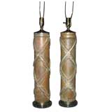 Vintage Pair of Wallpaper Form Lamps