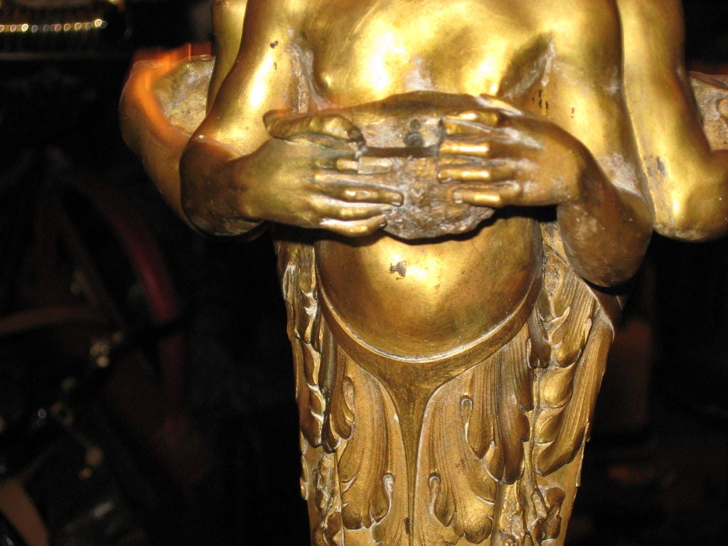 Doré-Lampe aus Bronze und Marmor:: Caldwell zugeschrieben im Zustand „Gut“ im Angebot in Water Mill, NY