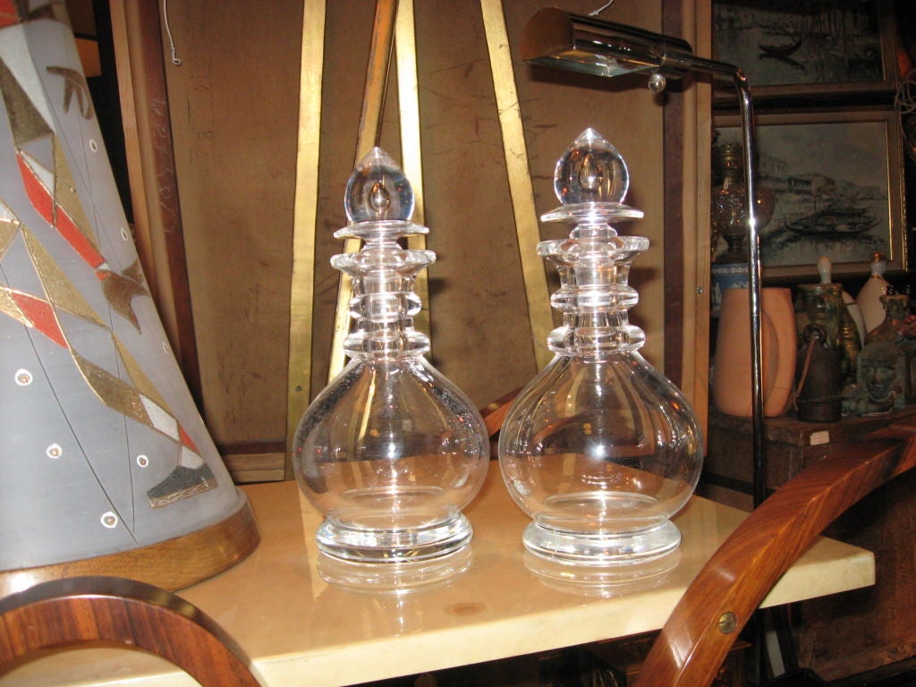 Pair of Steuben Decanters