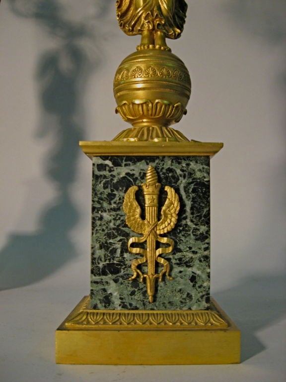 19th Century Pair Empire Period Candelabra in Gilt-bronze, c. 1805