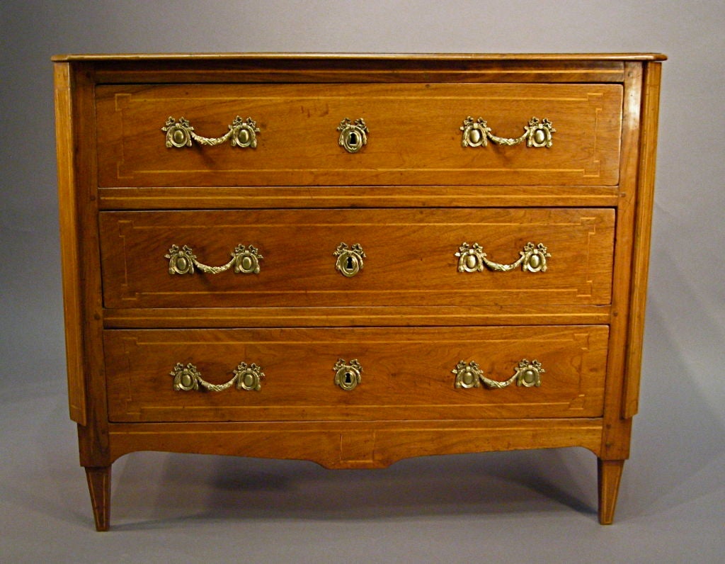 Louis XVI Provencial Walnut Commode with Inlay, c. 1800