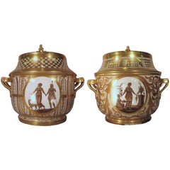 Pair of London-decorated Coalport Ice Pails, England circa 1805