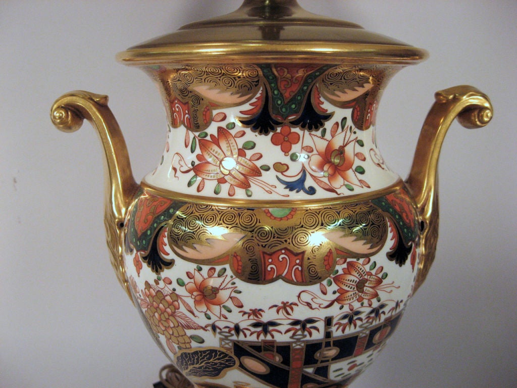 19th Century Large Spode Vase in '967' Pattern, Converted to Lamp, c. 1830