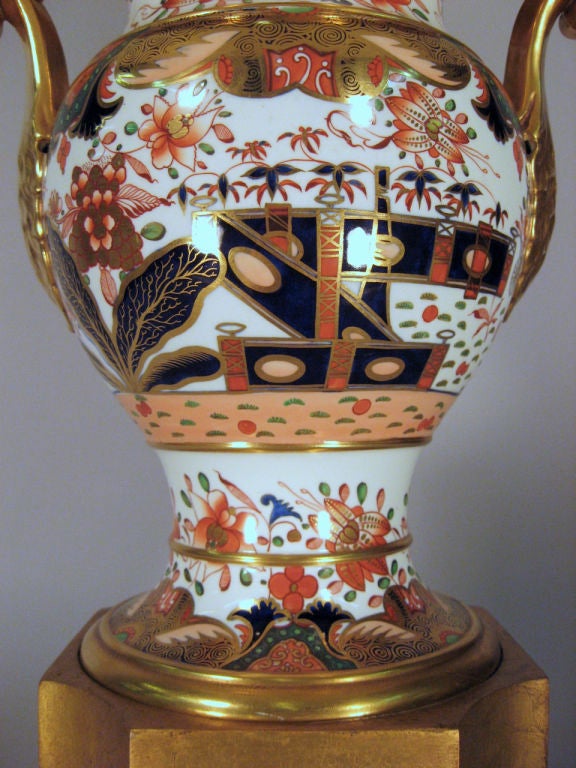 Large Spode Vase in '967' Pattern, Converted to Lamp, c. 1830 1