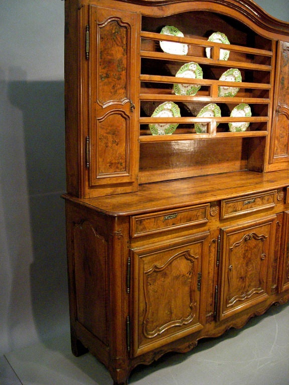 Louis XV Burled Ash & Fruitwood Vaisellier, Bresse, c. 1750 In Good Condition For Sale In Atlanta, GA