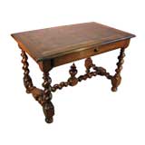 Used French Walnut Table with "Barley Twist" base, Mid-19th Century