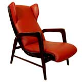 Italian Modernist Wing-Back Lounge Chair