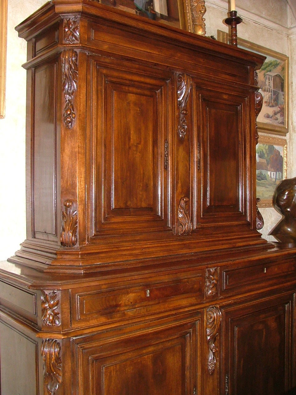 19th Century Louis XIII Style Stepped-Side Cabinet